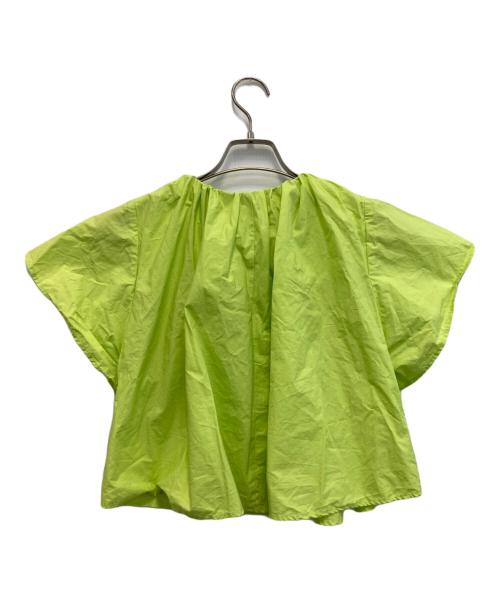 MM6 Maison Margiela（エムエムシックスメゾンマルジェラ）MM6 Maison Margiela (エムエムシックスメゾンマルジェラ) 25SS バルーンスリーブプルオーバーロゴブラウス ライムグリーン サイズ:14(キッズ規格)の古着・服飾アイテム