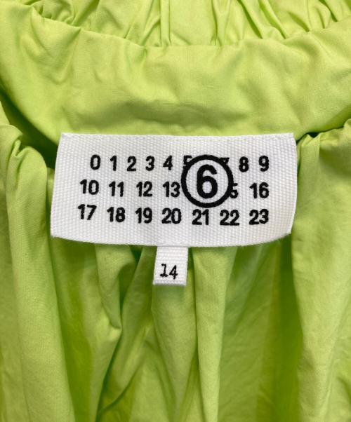 MM6 Maison Margiela（エムエムシックスメゾンマルジェラ）MM6 Maison Margiela (エムエムシックスメゾンマルジェラ) 25SS バルーンスリーブプルオーバーロゴブラウス ライムグリーン サイズ:14(キッズ規格)の古着・服飾アイテム