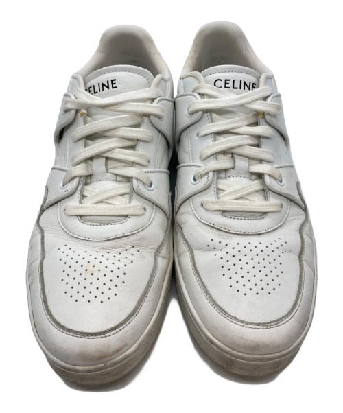 CELINE（セリーヌ）CELINE (セリーヌ) ロゴレースアップスニーカー ホワイト サイズ:42の古着・服飾アイテム