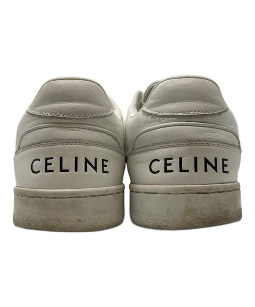 CELINE（セリーヌ）CELINE (セリーヌ) ロゴレースアップスニーカー ホワイト サイズ:42の古着・服飾アイテム