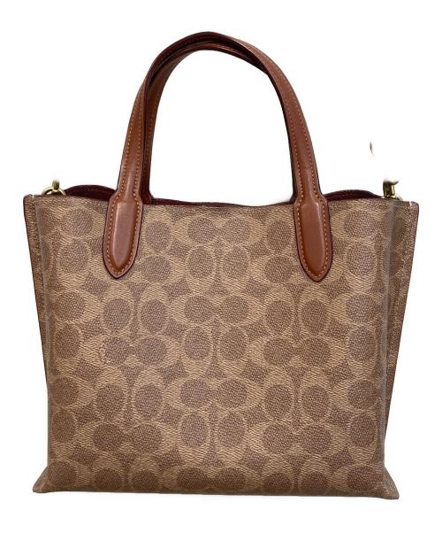 COACH（コーチ）COACH (コーチ) ウィロウ トート バッグ 24・シグネチャー キャンバス２wayバック ブラウンの古着・服飾アイテム