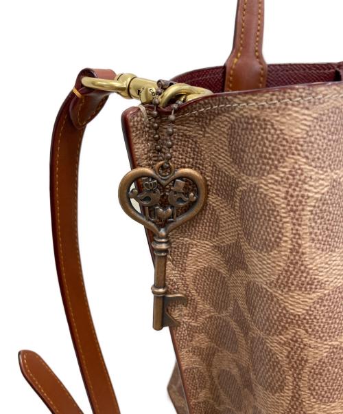 COACH（コーチ）COACH (コーチ) ウィロウ トート バッグ 24・シグネチャー キャンバス２wayバック ブラウンの古着・服飾アイテム