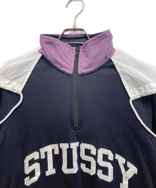 stussy（ステューシー）stussy (ステューシー) ハーフジップスウェット ネイビー サイズ:Mの古着・服飾アイテム