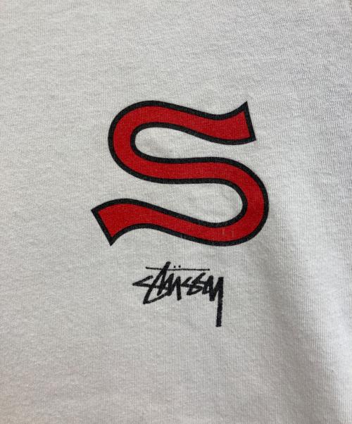 stussy（ステューシー）stussy (ステューシー) 00s ラグランカットソー ホワイト×ブラック サイズ:Mの古着・服飾アイテム