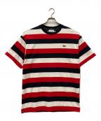 LACOSTEラコステ）の古着「ボーダーTシャツ」｜ホワイト×ネイビー