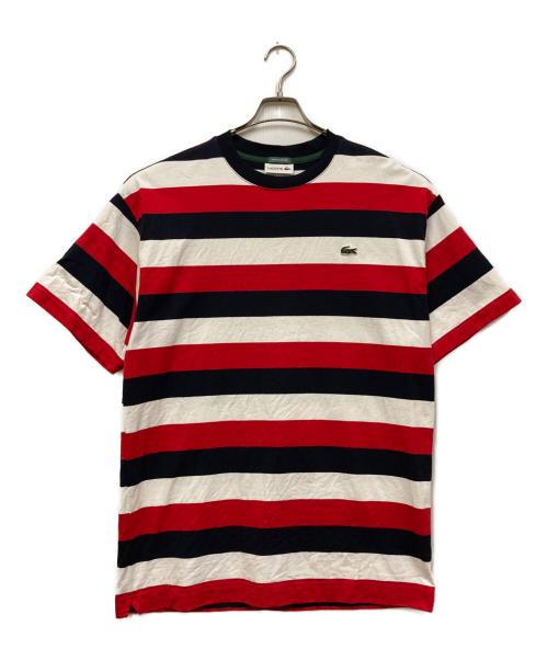 LACOSTE（ラコステ）LACOSTE (ラコステ) ボーダーTシャツ ホワイト×ネイビー サイズ:Lの古着・服飾アイテム