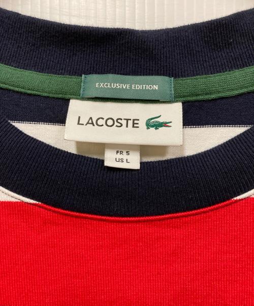 LACOSTE（ラコステ）LACOSTE (ラコステ) ボーダーTシャツ ホワイト×ネイビー サイズ:Lの古着・服飾アイテム