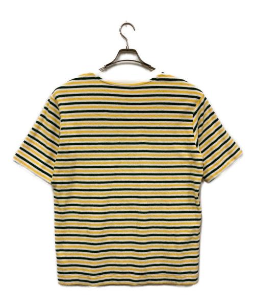 LACOSTE（ラコステ）LACOSTE (ラコステ) ハイゲージパイル地ボーダーTシャツ グリーン×イエロー サイズ:Lの古着・服飾アイテム