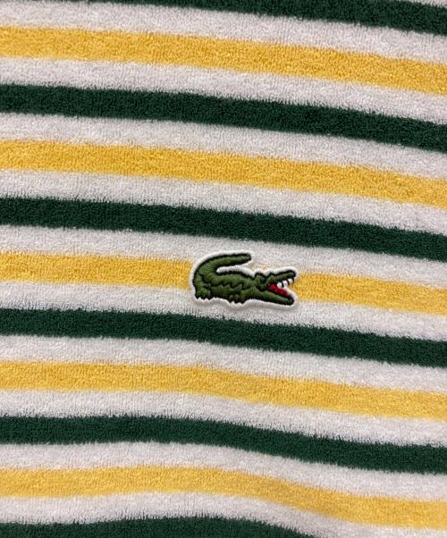LACOSTE（ラコステ）LACOSTE (ラコステ) ハイゲージパイル地ボーダーTシャツ グリーン×イエロー サイズ:Lの古着・服飾アイテム