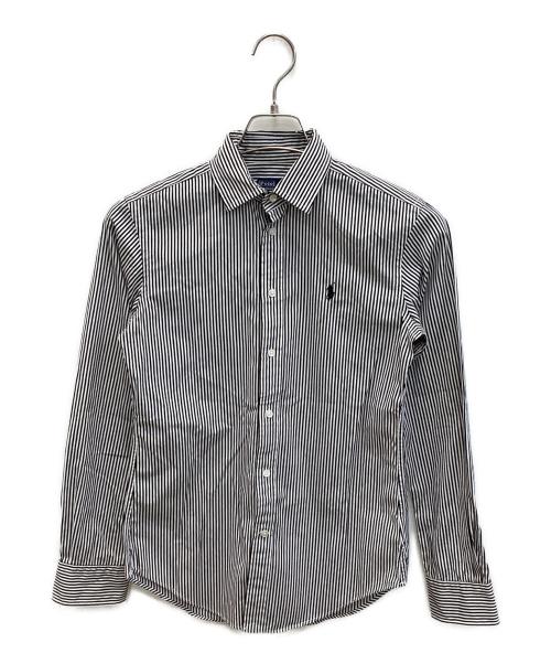 POLO RALPH LAUREN（ポロ・ラルフローレン）POLO RALPH LAUREN (ポロ・ラルフローレン) スリムフィットストライプドコットンシャツ ホワイト×ブラック サイズ:Sの古着・服飾アイテム