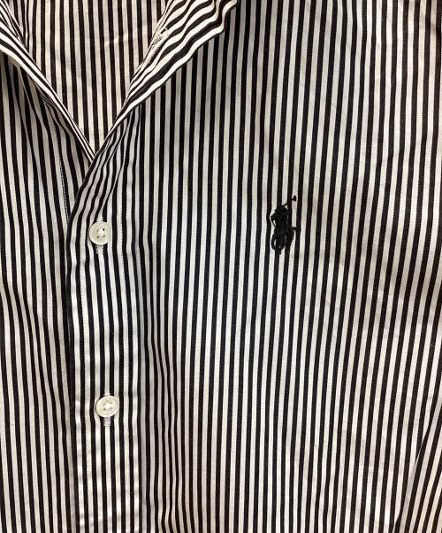 POLO RALPH LAUREN（ポロ・ラルフローレン）POLO RALPH LAUREN (ポロ・ラルフローレン) スリムフィットストライプドコットンシャツ ホワイト×ブラック サイズ:Sの古着・服飾アイテム
