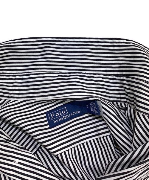 POLO RALPH LAUREN（ポロ・ラルフローレン）POLO RALPH LAUREN (ポロ・ラルフローレン) スリムフィットストライプドコットンシャツ ホワイト×ブラック サイズ:Sの古着・服飾アイテム