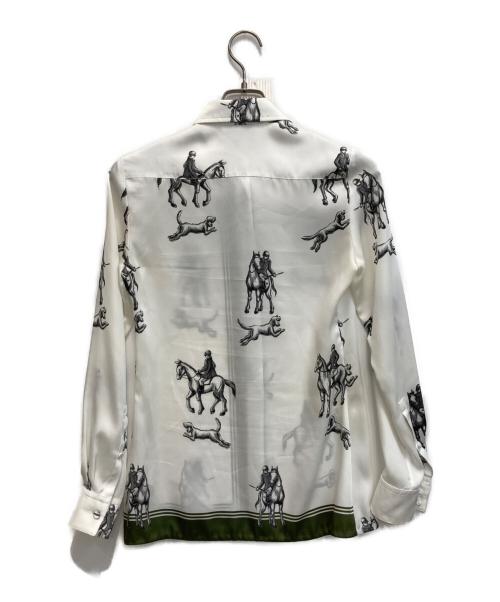 3.1 phillip lim（スリーワンフィリップリム）3.1 phillip lim (スリーワンフィリップリム) ホースプリントブラウス ホワイト×ブラックの古着・服飾アイテム