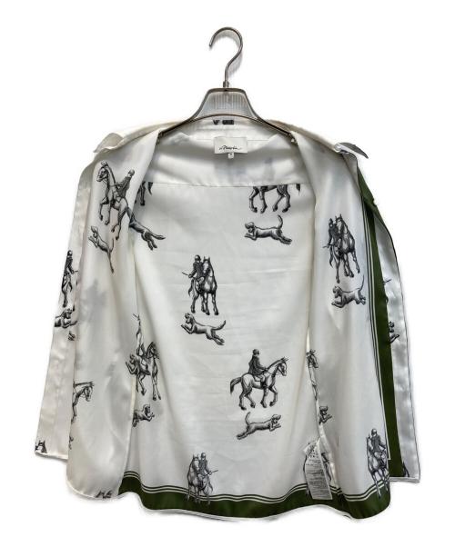 3.1 phillip lim（スリーワンフィリップリム）3.1 phillip lim (スリーワンフィリップリム) ホースプリントブラウス ホワイト×ブラックの古着・服飾アイテム