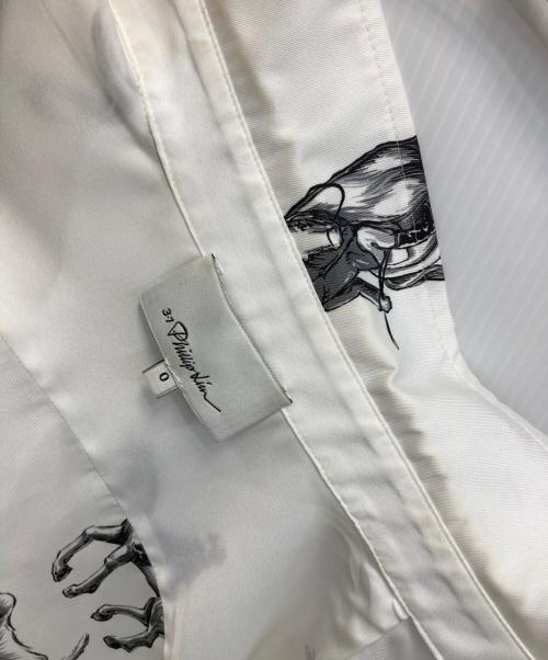 3.1 phillip lim（スリーワンフィリップリム）3.1 phillip lim (スリーワンフィリップリム) ホースプリントブラウス ホワイト×ブラックの古着・服飾アイテム