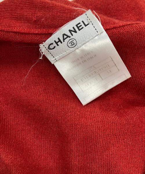 CHANEL（シャネル）CHANEL (シャネル) カシミヤシルク S/S ボウタイニット レッド サイズ:34の古着・服飾アイテム