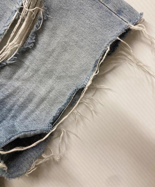 GUCCI（グッチ）GUCCI (グッチ) Eco Washed Organic Denim Shorts/ダメージ加工デニムショーツ インディゴ サイズ:W25の古着・服飾アイテム