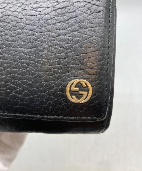 GUCCI（グッチ）GUCCI (グッチ) ラウンド長財布 ブラックの古着・服飾アイテム