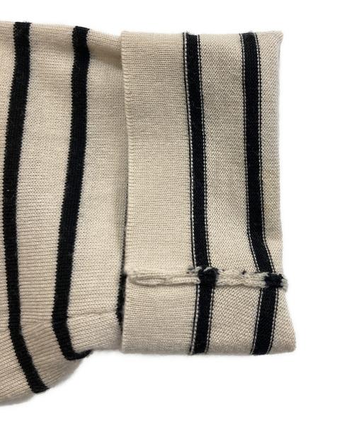 MaxMara（マックスマーラ）MaxMara (マックスマーラ) ボーダーニットカーディガン ベージュ×ブラック サイズ:Sの古着・服飾アイテム