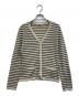 MaxMara（マックスマーラ）の古着「ボーダーニットカーディガン」｜ベージュ×ブラック