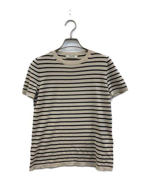 MaxMara（マックスマーラ）MaxMara (マックスマーラ) S/S ボーダーニット ベージュ×ブラック サイズ:Sの古着・服飾アイテム