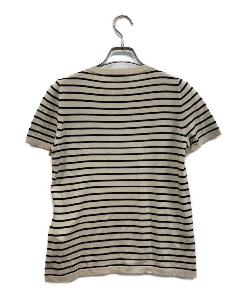 MaxMara（マックスマーラ）MaxMara (マックスマーラ) S/S ボーダーニット ベージュ×ブラック サイズ:Sの古着・服飾アイテム
