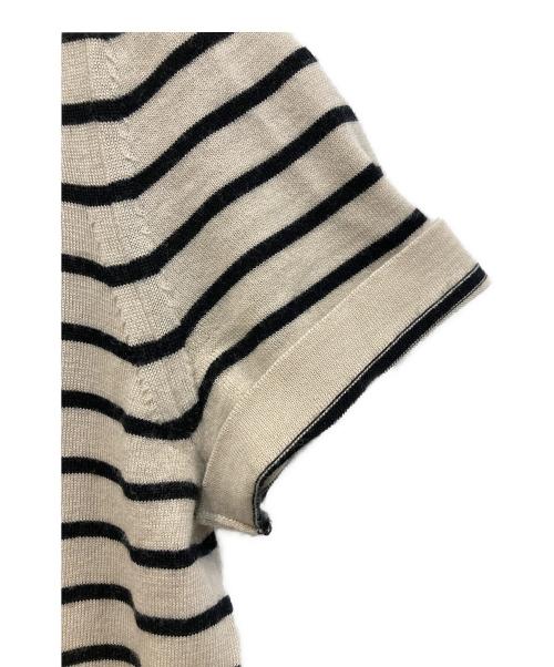 MaxMara（マックスマーラ）MaxMara (マックスマーラ) S/S ボーダーニット ベージュ×ブラック サイズ:Sの古着・服飾アイテム