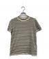 MaxMara（マックスマーラ）の古着「S/S ボーダーニット」｜ベージュ×ブラック