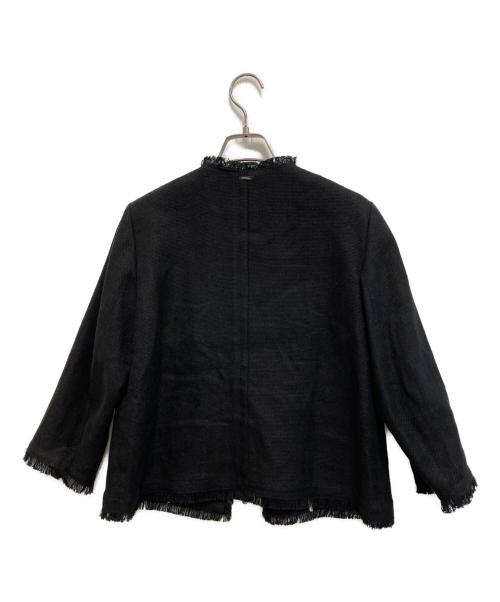 MaxMara（マックスマーラ）MaxMara (マックスマーラ) ノーカラーツイードジャケット ブラック サイズ:Sの古着・服飾アイテム