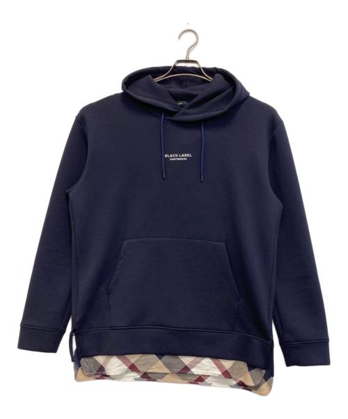 BLACK LABEL CRESTBRIDGE（ブラックレーベル クレストブリッジ）BLACK LABEL CRESTBRIDGE (ブラックレーベル クレストブリッジ) チェック柄レイヤードフーディー ネイビー サイズ:Lの古着・服飾アイテム