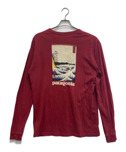 Patagonia（パタゴニア）Patagonia (パタゴニア) 【浮世絵】L/Sプリントカットソー レッド サイズ:Mの古着・服飾アイテム