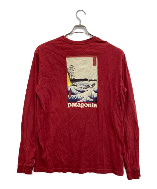 Patagonia（パタゴニア）Patagonia (パタゴニア) 【浮世絵】L/Sプリントカットソー レッド サイズ:Mの古着・服飾アイテム
