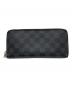 LOUIS VUITTON (ルイ ヴィトン) ジッピー オーガナイザー/ダミエ・グラフィット/長財布 ブラック：19000円