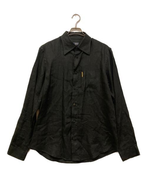 ARMANI JEANS（アルマーニジーンズ）ARMANI JEANS (アルマーニジーンズ) リネンシャツ ブラック サイズ:Sの古着・服飾アイテム