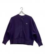 LACOSTEラコステ）の古着「スウェットカーディガン」｜パープル