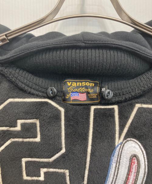 VANSON（バンソン）VANSON (バンソン) CROESWORST デスラビットボンディングパーカー ブラック サイズ:XLの古着・服飾アイテム