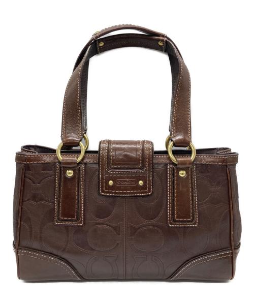 COACH（コーチ）COACH (コーチ) ハンプトン シグネチャーハンドバッグ ブラウンの古着・服飾アイテム