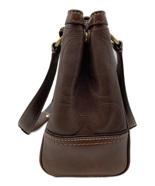 COACH（コーチ）COACH (コーチ) ハンプトン シグネチャーハンドバッグ ブラウンの古着・服飾アイテム