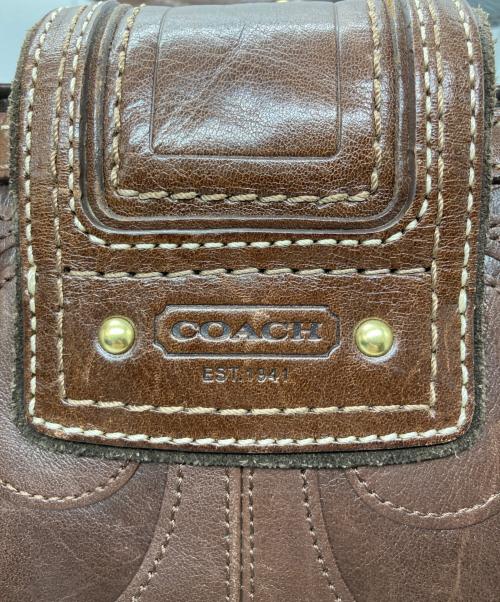 COACH（コーチ）COACH (コーチ) ハンプトン シグネチャーハンドバッグ ブラウンの古着・服飾アイテム