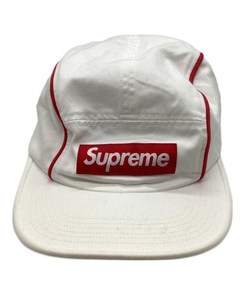 SUPREME（シュプリーム）Supreme (シュプリーム) Pique Piping Camp Cap ホワイト×レッドの古着・服飾アイテム