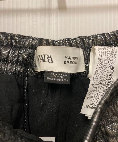 ZARA（ザラ）ZARA (ザラ) MAISON SPECIAL (メゾンスペシャル) メタリックジャカードパンツ シルバー サイズ:SMの古着・服飾アイテム