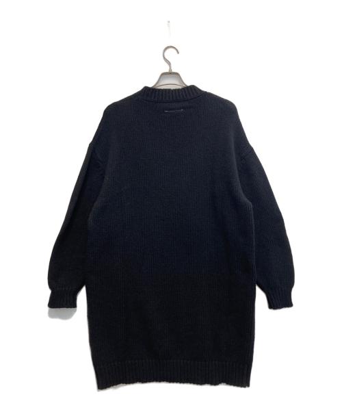 MM6 Maison Margiela（エムエムシックスメゾンマルジェラ）MM6 Maison Margiela (エムエムシックスメゾンマルジェラ) ブランドロゴ長袖ニットワンピース ブラック サイズ:16Yの古着・服飾アイテム