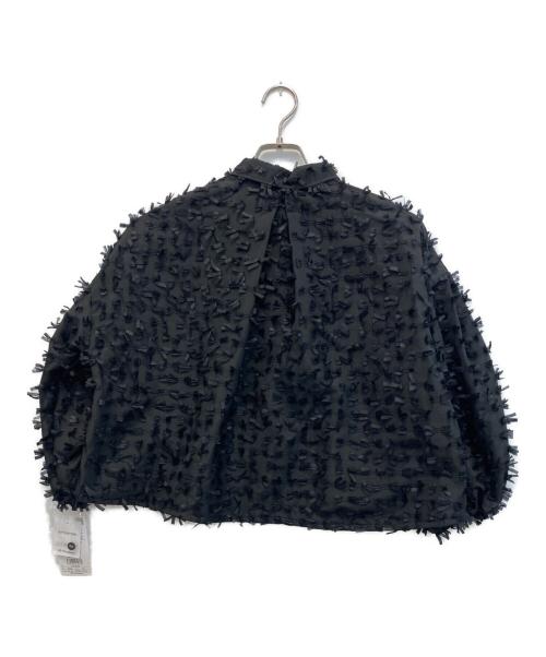 Re.Verofonna（ヴェロフォンナ）Re.Verofonna (ヴェロフォンナ) リボンカットJQクロップドシャツ ブラック サイズ:38 未使用品の古着・服飾アイテム