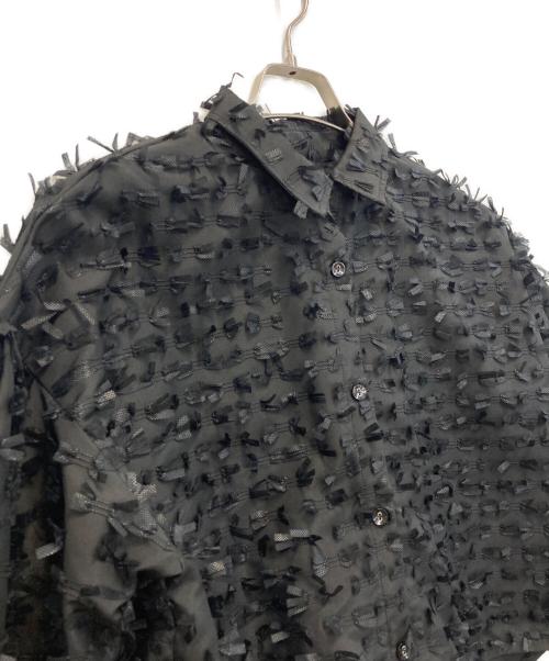 Re.Verofonna（ヴェロフォンナ）Re.Verofonna (ヴェロフォンナ) リボンカットJQクロップドシャツ ブラック サイズ:38 未使用品の古着・服飾アイテム