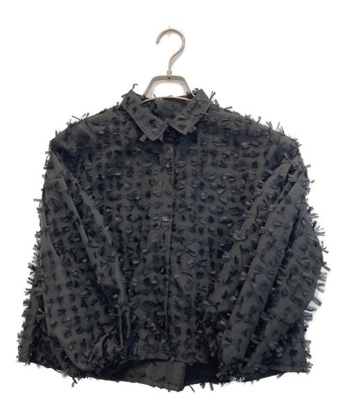 Re.Verofonna（ヴェロフォンナ）Re.Verofonna (ヴェロフォンナ) リボンカットJQクロップドシャツ ブラック サイズ:38 未使用品の古着・服飾アイテム
