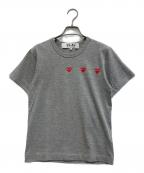PLAY COMME des GARCONSプレイコムデギャルソン）の古着「Small Red Heart Tシャツ」｜グレー