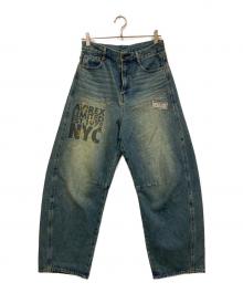 AVIREX（アヴィレックス）の古着「WAPPEN BARREL LEG DENIM PANTS」｜ブルー