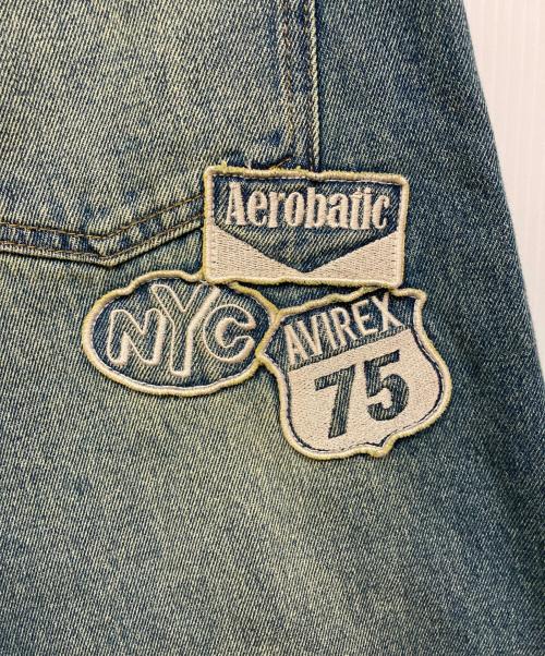 AVIREX（アヴィレックス）AVIREX (アヴィレックス) WAPPEN BARREL LEG DENIM PANTS ブルー サイズ:Mの古着・服飾アイテム