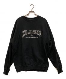 X-LARGE（エクストララージ）の古着「BRIDGE LOGO CREWNECK SWEATSHIRT」｜ブラック