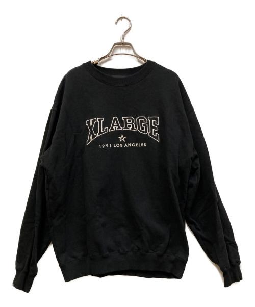 X-LARGE（エクストララージ）X-LARGE (エクストララージ) BRIDGE LOGO CREWNECK SWEATSHIRT ブラック サイズ:Lの古着・服飾アイテム